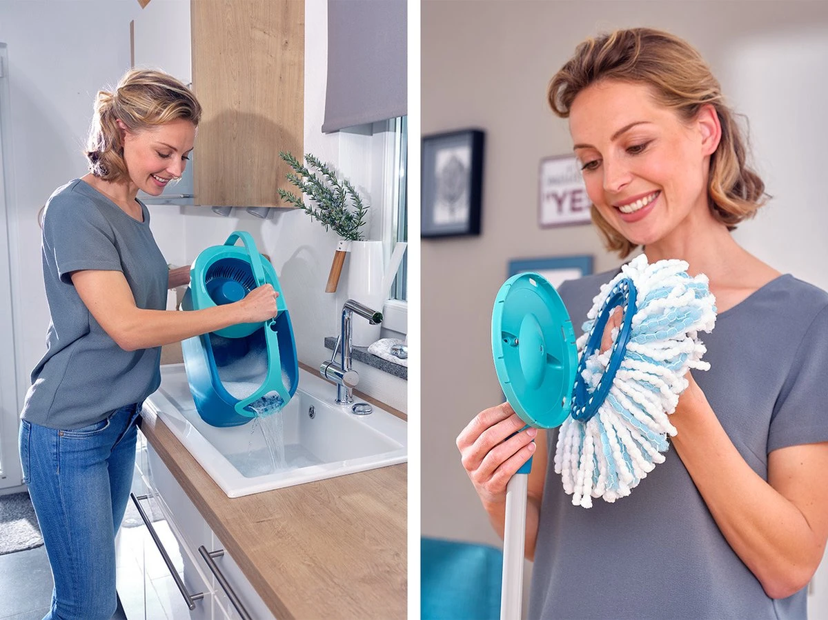 Leifheit Clean Twist Disc Mop Ergo - Dweil Set Compleet Systeem Met Wieltjes - 6 Liter 18 Leifheit Clean Twist Disc Mop Ergo - Dweil Set Compleet Systeem Met Wieltjes - 6 Liter - Afbeelding 16