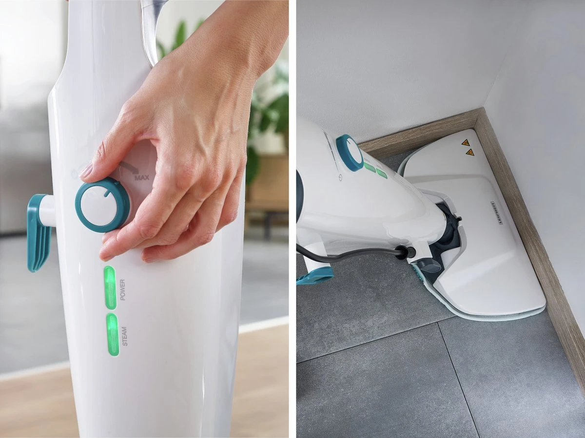 Leifheit CleanTenso Power Stoomreiniger - Wit - Gebruiksduur 50 Min - XXL Watertank 12 Leifheit CleanTenso Power Stoomreiniger - Wit - Gebruiksduur 50 Min - XXL Watertank - Afbeelding 10