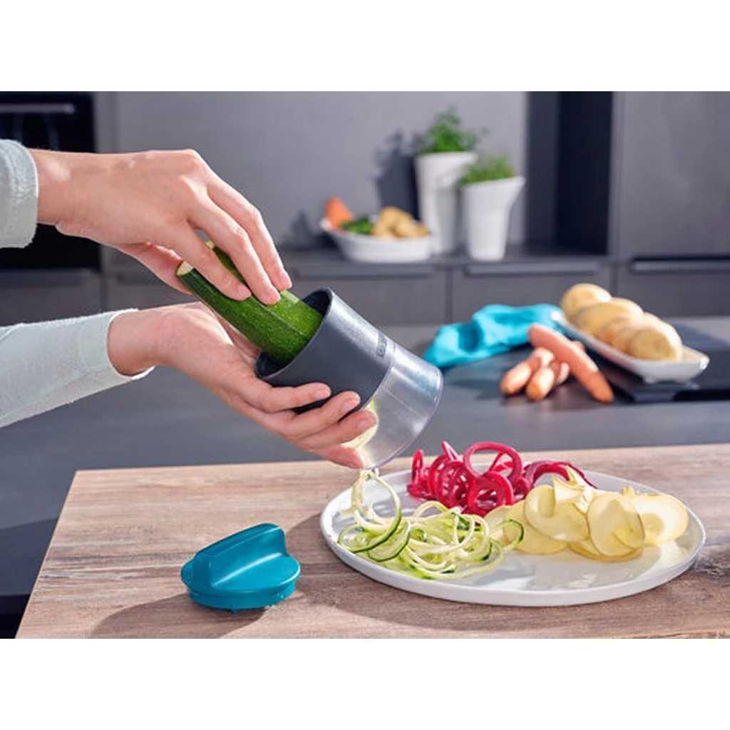 Leifheit 3221 Hand-Spiraalsnijder Blauw/Grijs 4 Leifheit 3221 Hand-Spiraalsnijder Blauw/Grijs - Afbeelding 2