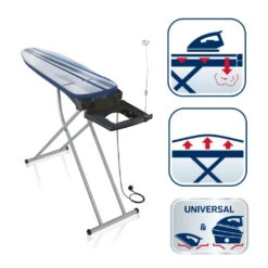 Leifheit 76142 AirActive M Strijkplank 118x38 Cm Zwart/Blauw