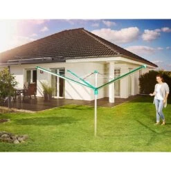 Leifheit 82008 Linomatic 600 Deluxe Droogmolen 60 M Drooglengte Groen/Zilver -Leifheit Verkaufsgeschäft 4006501820082 3