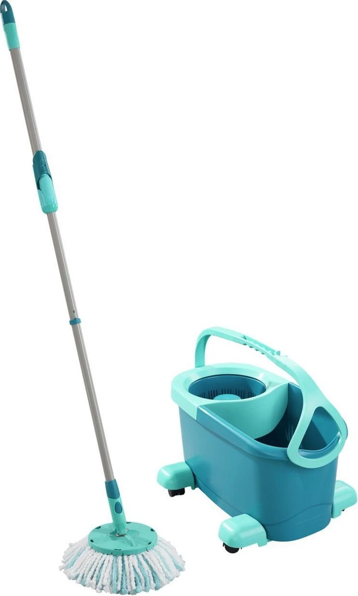 Leifheit Clean Twist Disc Mop Ergo - Dweil Set Compleet Systeem Met Wieltjes - 6 Liter 3 Leifheit Clean Twist Disc Mop Ergo - Dweil Set Compleet Systeem Met Wieltjes - 6 Liter
